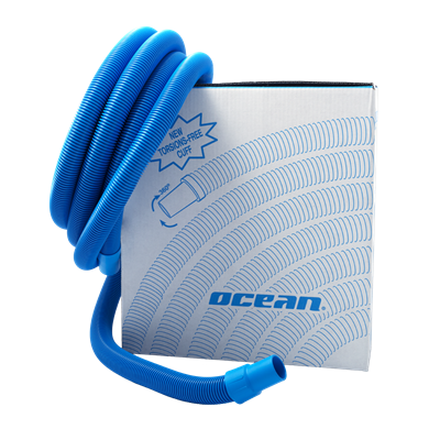 Schwimmbadschlauch Ocean mit elastischer Muffe d=38mm blau l=15m