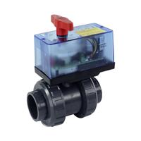 Kugelhahn S6 2W DN40 PVC grau PVCu Klebemuffe d50 metrisch PN3 EPDM PTFE EO 510 ECO 230VAC