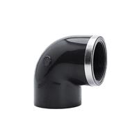 Winkel 90° verstärkt PVC grau Klebemuffe-Innengewinde 63-2" metrisch/BSP PN16