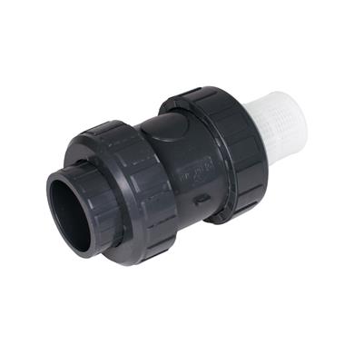 Fussventil S4 DN40 PVC grau PVCu Klebemuffe d50 metrisch PN16 EPDM