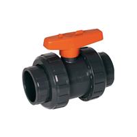 Kugelhahn S6 2W DN25 PVC grau Gewindemuffe R 1" BSP PN16 EPDM PE