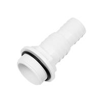 Embout de tuyau d=32/38mm échelonné ABS blanc avec filetage extérieur R 1 1/2" BSP