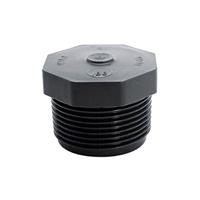 Tappo in PVC grigio 1 1/2" BSP PN10 filetto conico maschio
