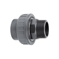 Verschraubung Typ "B" PVC grau Klebemuffe-Außengewinde 32-1" metrisch/BSP PN10 EPDM