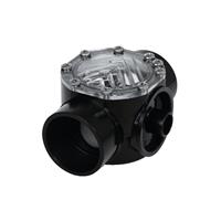 Rückschlagklappe federbelastet V4A DN50 PVC-C grau PVC-C  EPDM mit transparentem Deckel