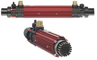 Smart Titan Röhrenwärmetauscher 49 kW Primär: Titan, 1" BSP Sekundär: 316L, d50 Klebe