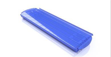 Lamellen 60x14, PVC transparent Blau, Material: Polyvinylchlorid