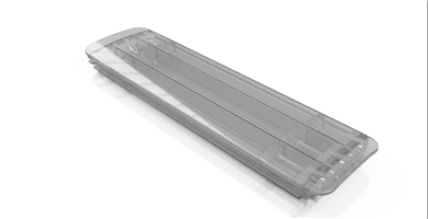 Lamellen 60x14, PCTR transparent Silber, Material: Polycarbonat im TRI- Extrusionsverfahren