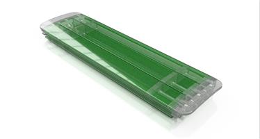 Lamellen 60x14, PCTR transparent Grün, Material: Polycarbonat im TRI- Extrusionsverfahren