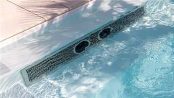 Hydrostar BGA 275 flach Sichtbetonbecken Abdeckgitter Inox LED