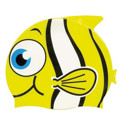 Badekappe Kinder Silikon Fisch gelb
